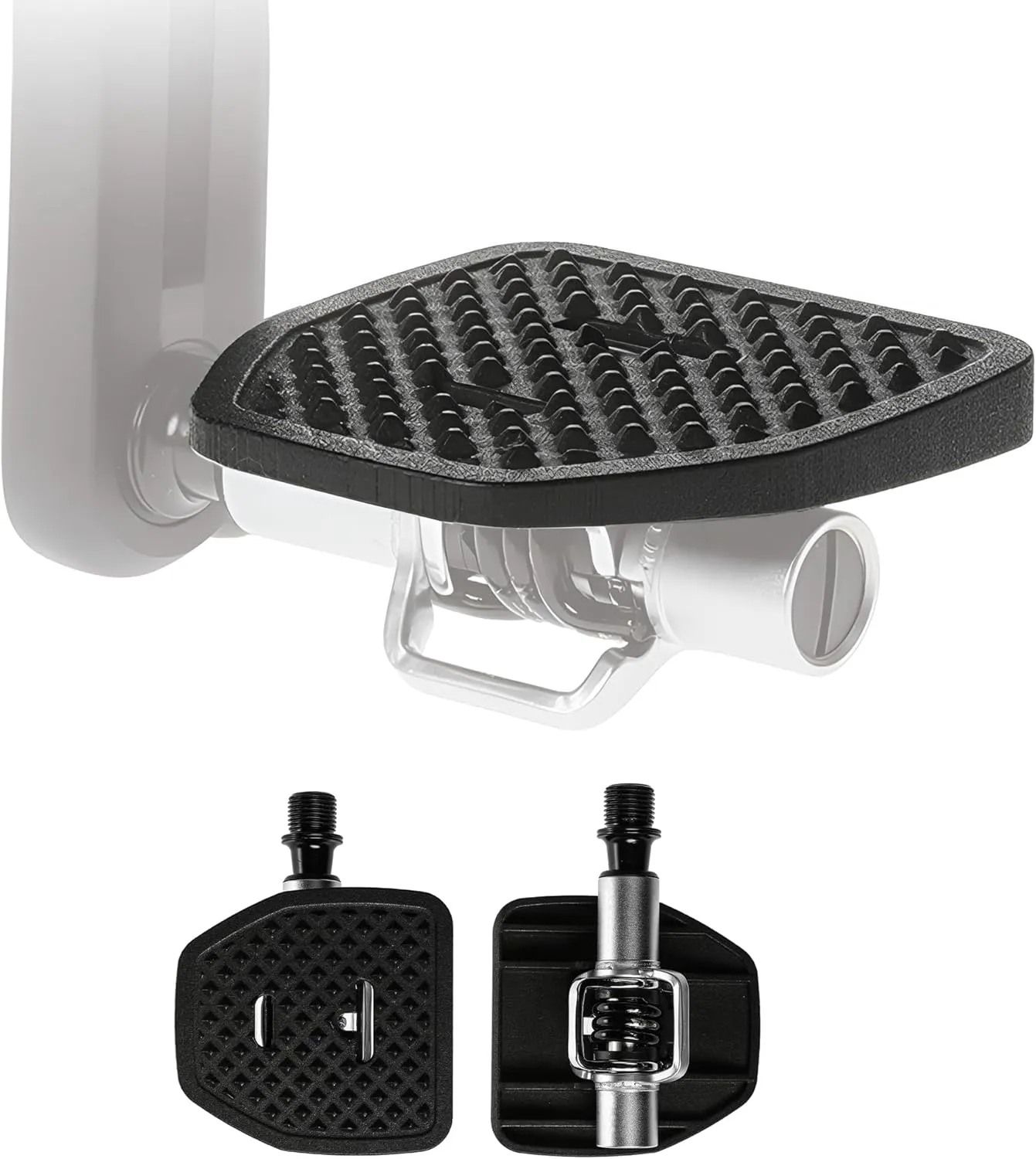 | CB | Adapter Compatible with Crankbrothers Eggbeater or Candy Clipless MTB Pedals | Converts Clipless into Flat Pedals | No Cleats Needed | Adding Grip and Comfort