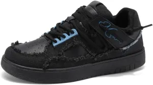 2025 Men's Casual Sports Shoes: Durable Thick Sole Lace-Up Skateboard Shoes for All Seasons, Street Style Footwear