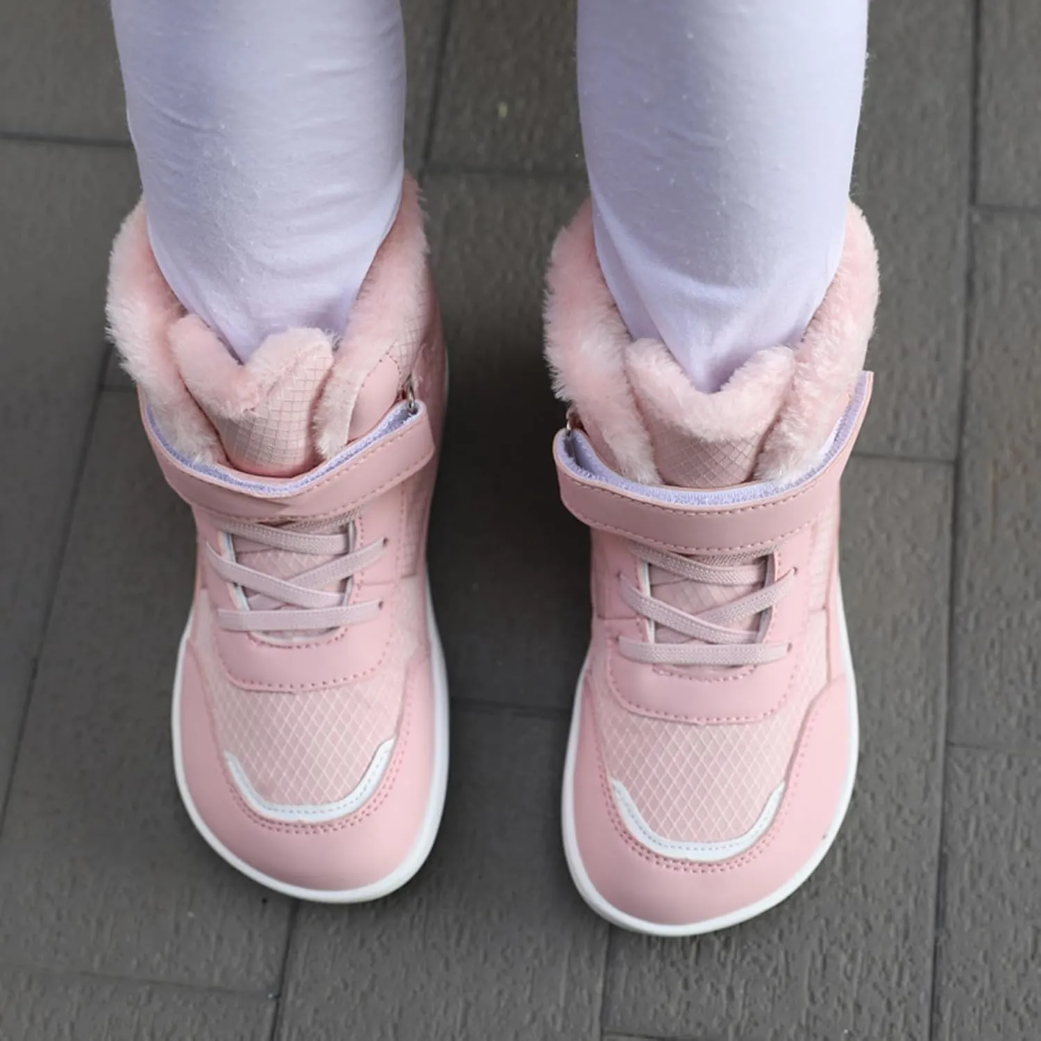 2‐14years Kids Booties Fuzzy Lined Winter Warm Lace-Up Boots Toddler Cozy 𝐖aterproof Snowboots Sneaker Plush Boots