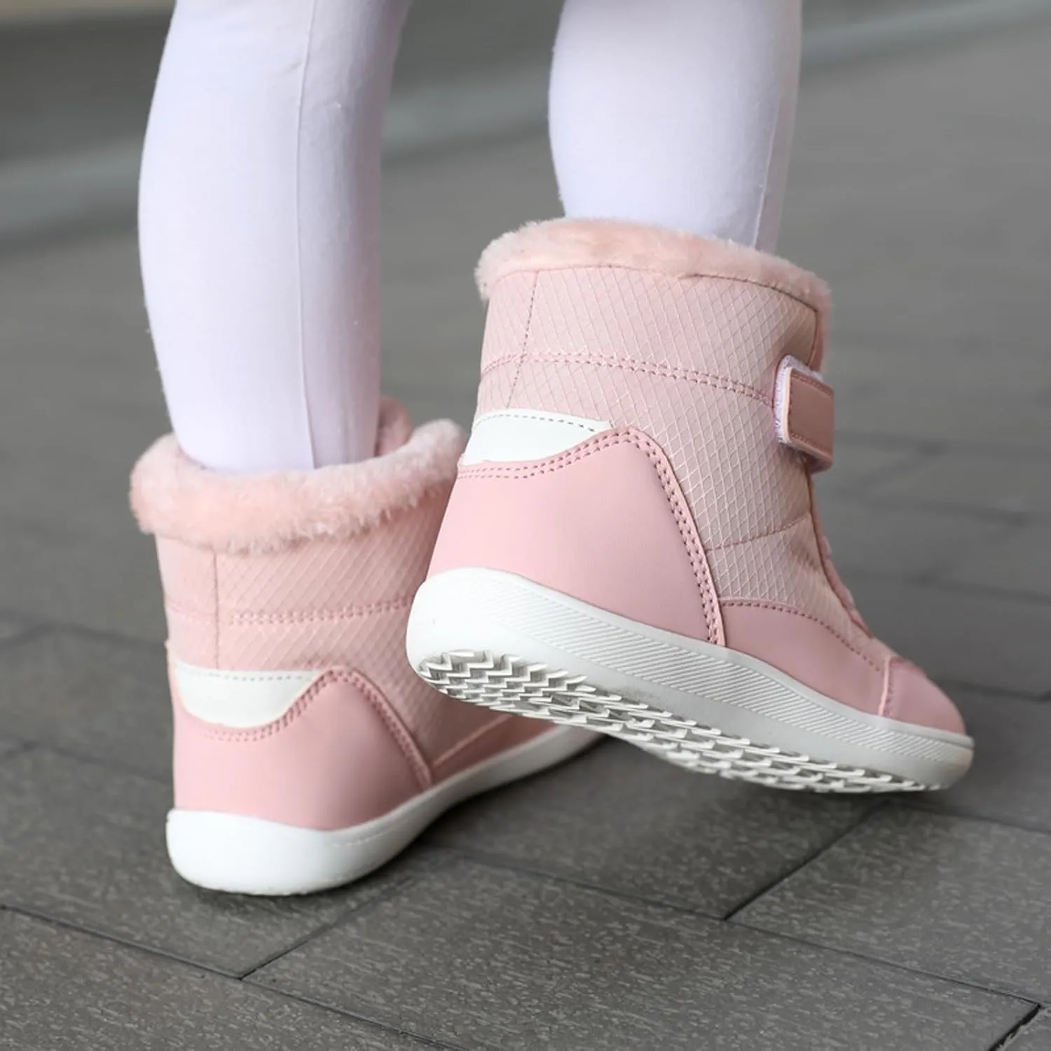 2‐14years Kids Booties Fuzzy Lined Winter Warm Lace-Up Boots Toddler Cozy 𝐖aterproof Snowboots Sneaker Plush Boots