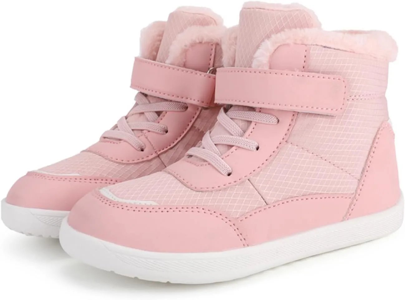 2‐14years Kids Booties Fuzzy Lined Winter Warm Lace-Up Boots Toddler Cozy 𝐖aterproof Snowboots Sneaker Plush Boots