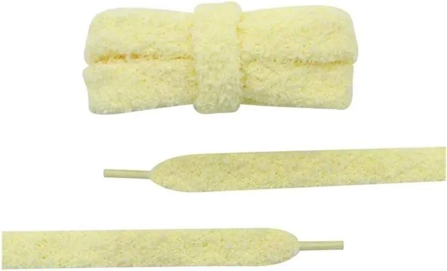 5Pairs Soft 15mm Big Fat Fluffy Fuzzy Laces Wide Flat Plush Towel Shoelaces Design Perfect For Women Casual Sneakers Match