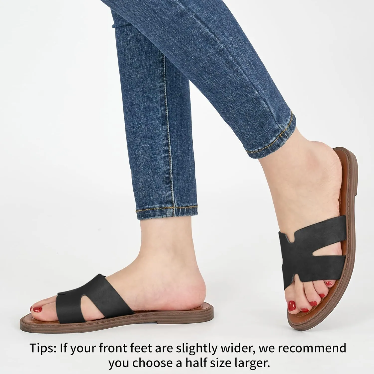 Ablanczoom Flat Sandals for Women Slides: Comfortable Slip On Womens Flats Shoes Dressy Summer Casual Beach Sandal 2025