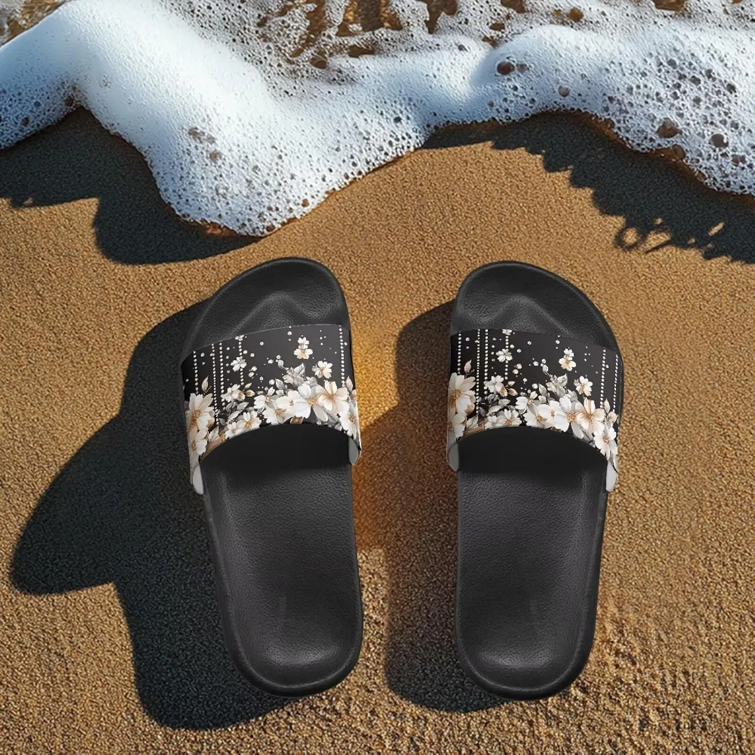 Adult Sandals Slippers Non-Slip Quick-Drying Home Slippers Lightweight Swimming Pool Slipper US Size 5-12.5