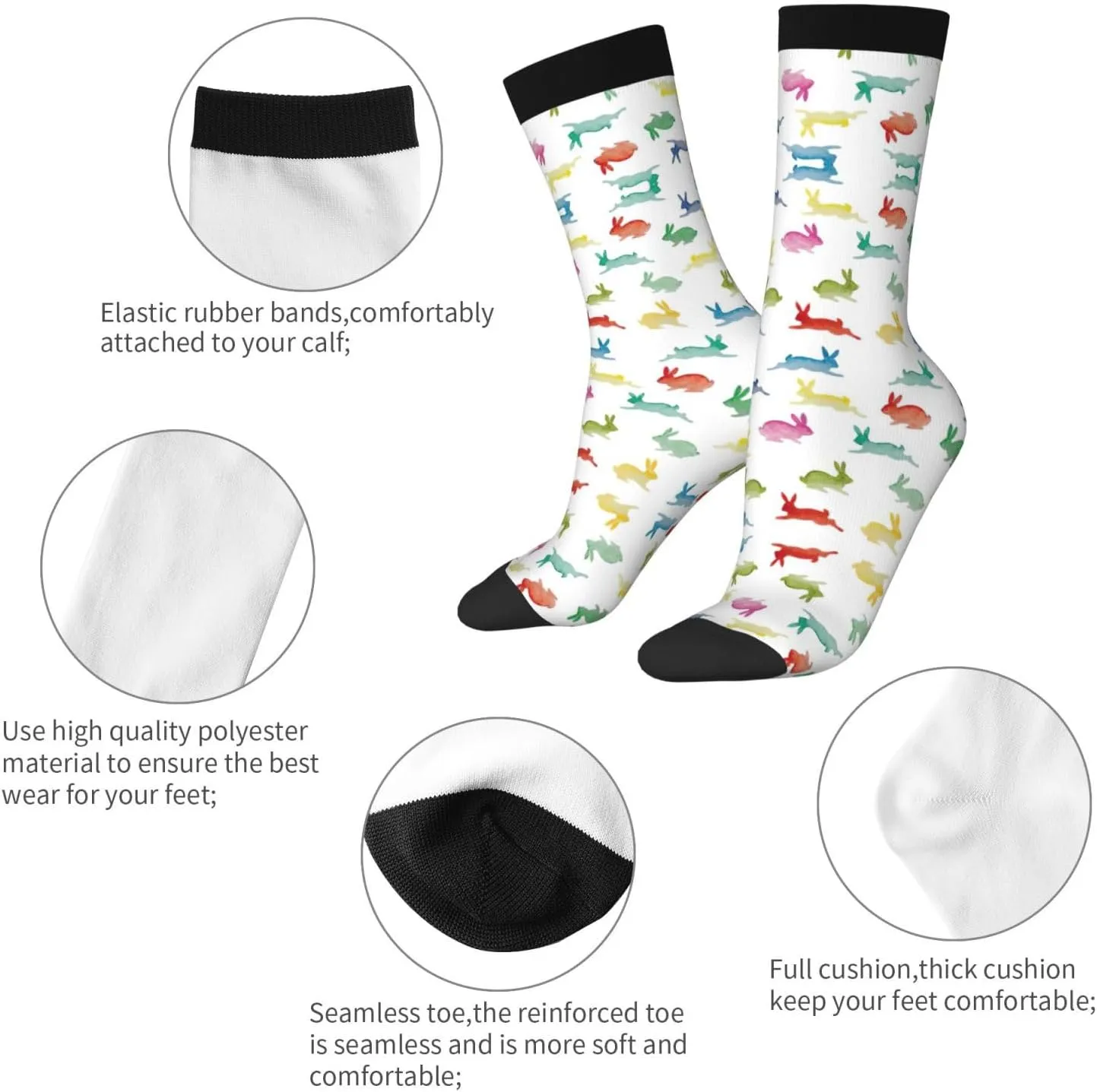 Adult Socks, Tropical Llama Alpaca Cactus Flower Print Winter Socks for Women, Soft Cozy Socks, Knit Boots Socks Men
