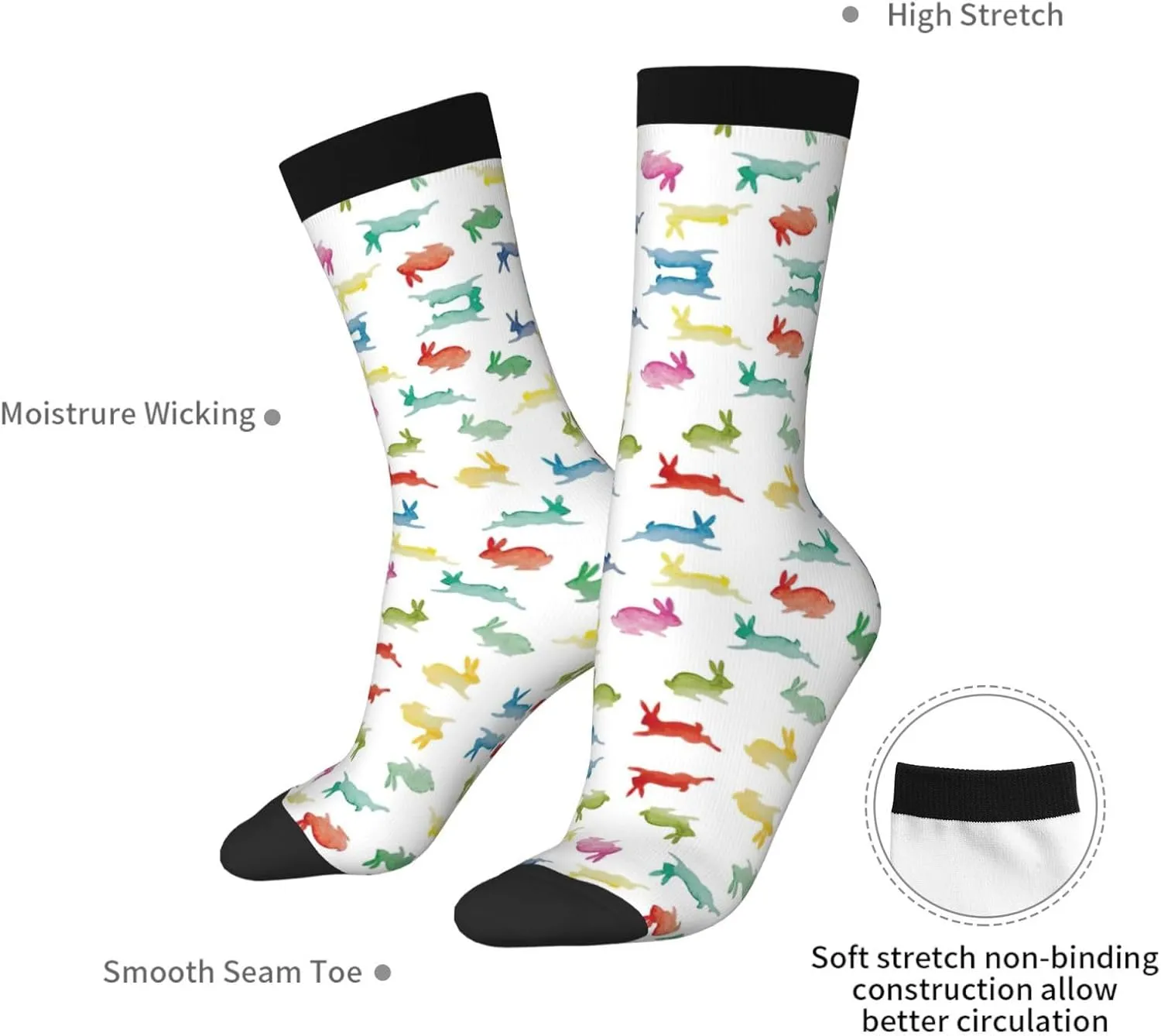 Adult Socks, Tropical Llama Alpaca Cactus Flower Print Winter Socks for Women, Soft Cozy Socks, Knit Boots Socks Men