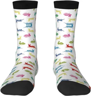Adult Socks, Tropical Llama Alpaca Cactus Flower Print Winter Socks for Women, Soft Cozy Socks, Knit Boots Socks Men