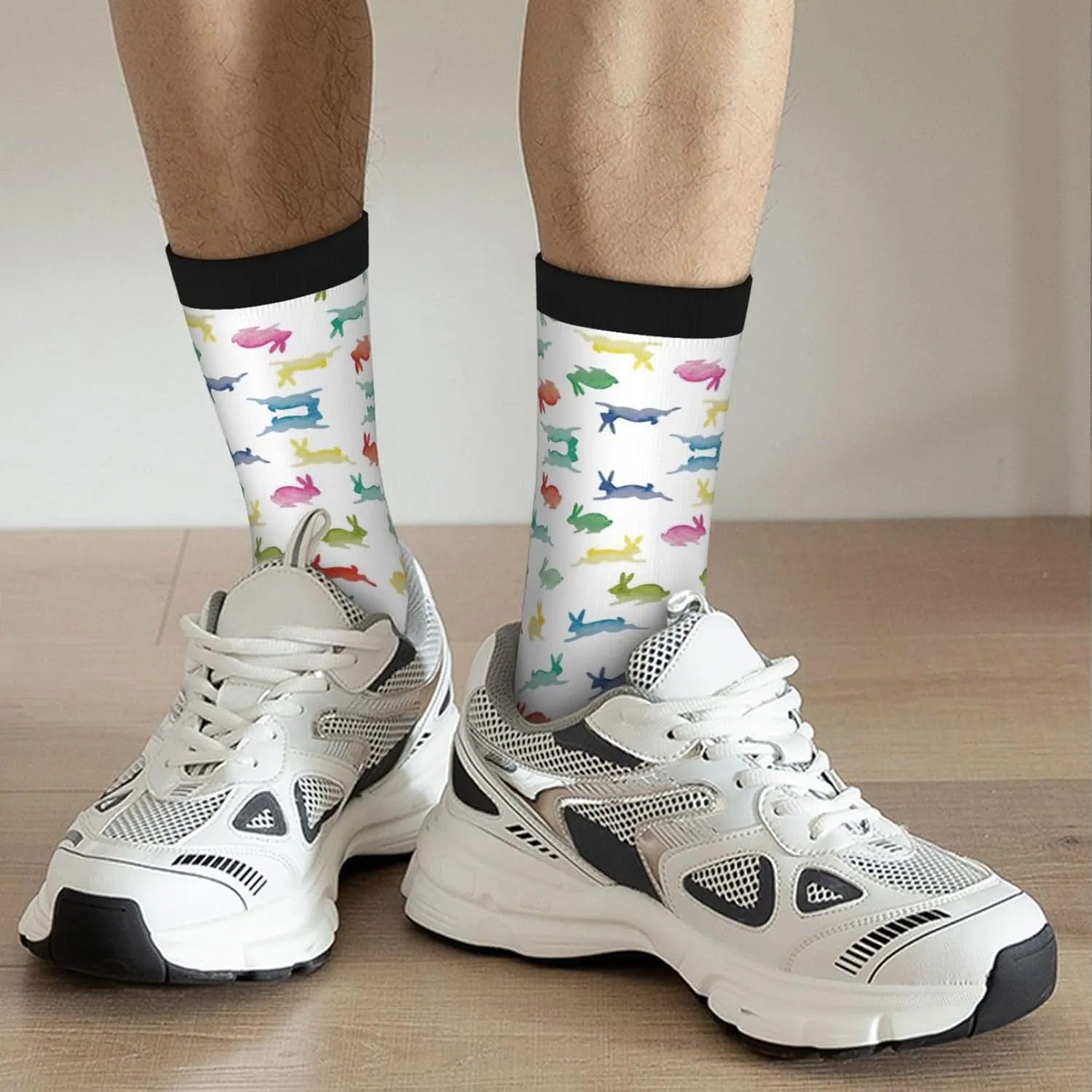Adult Socks, Tropical Llama Alpaca Cactus Flower Print Winter Socks for Women, Soft Cozy Socks, Knit Boots Socks Men