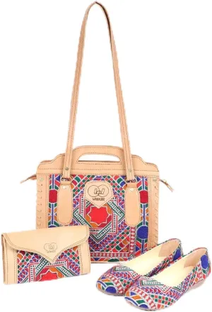 Afghan Handmade Shoulder Bag, Purse & Shoes Set – Unique Artisan Craftsmanship