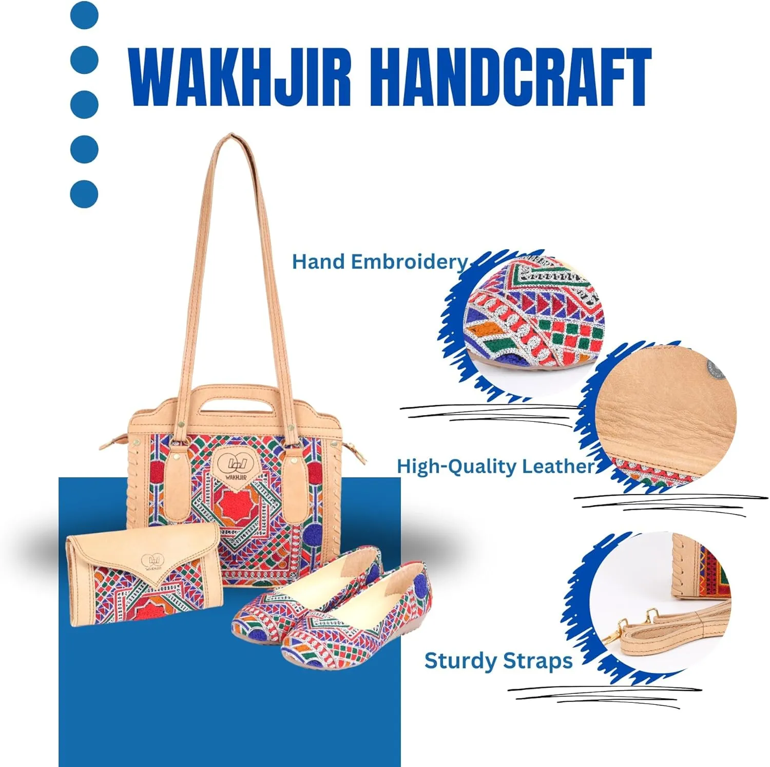 Afghan Handmade Shoulder Bag, Purse & Shoes Set – Unique Artisan Craftsmanship