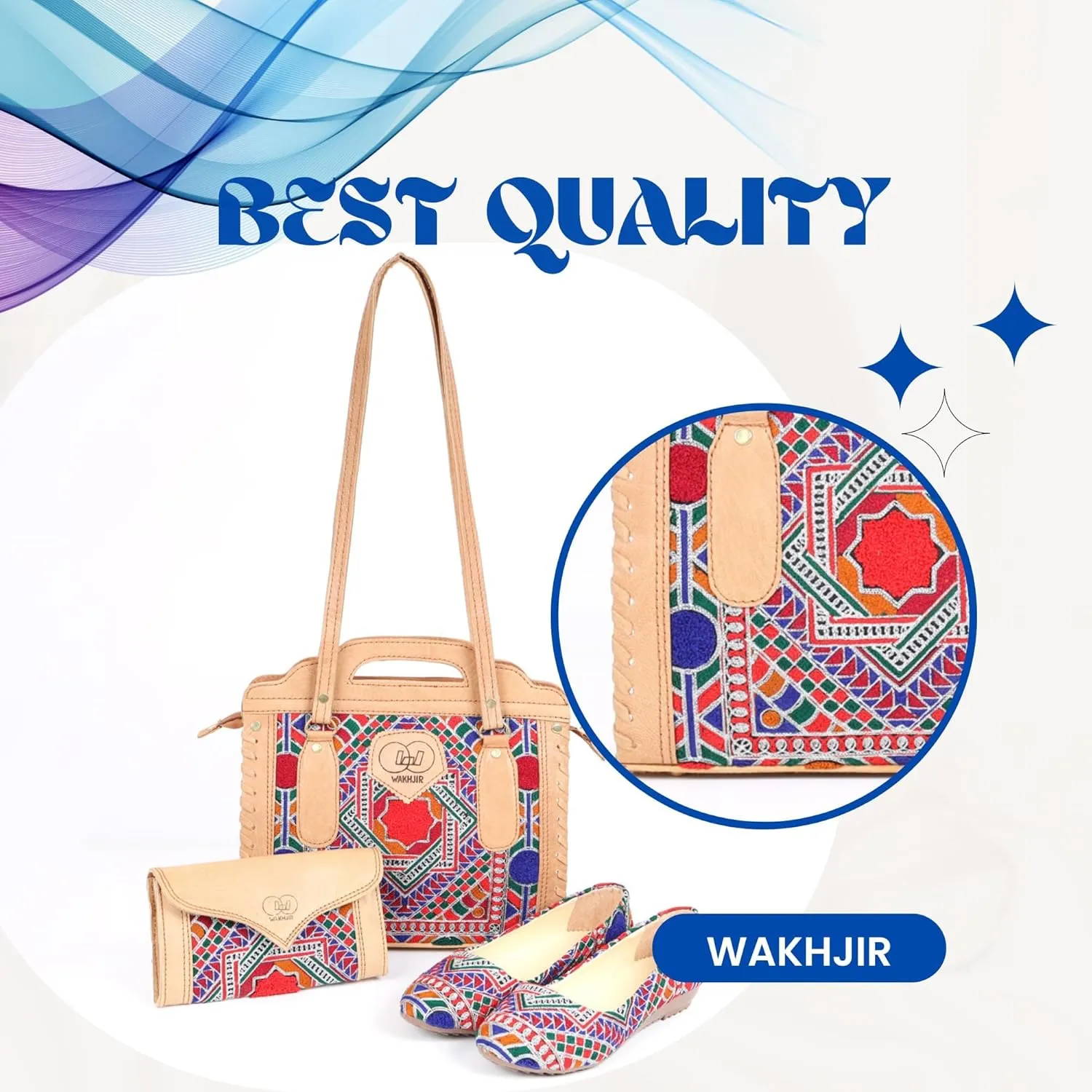 Afghan Handmade Shoulder Bag, Purse & Shoes Set – Unique Artisan Craftsmanship