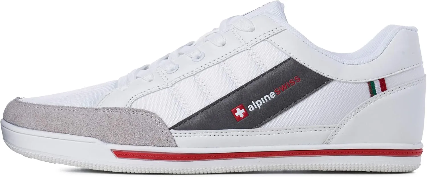 Alpine Swiss Stefan Retro Sneakers for Men | Stylish Low-Top Shoes with Suede Trim | Perfect for Casual Footwear | Fashion Sneakers | Mens Tennis Shoes