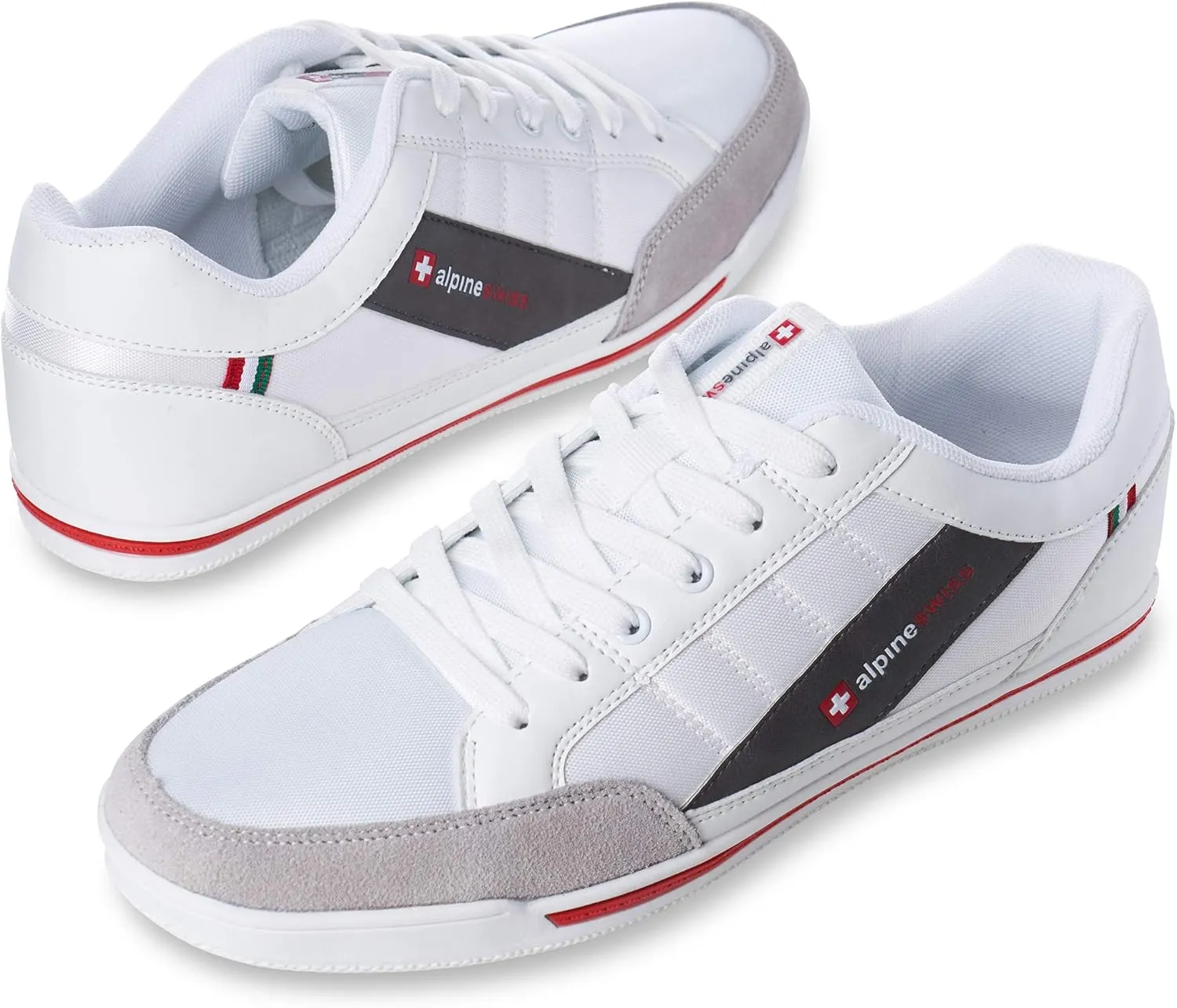 Alpine Swiss Stefan Retro Sneakers for Men | Stylish Low-Top Shoes with Suede Trim | Perfect for Casual Footwear | Fashion Sneakers | Mens Tennis Shoes