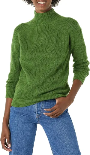 Amazon Essentials Women's Winter Sweater, Soft Touch Funnel Neck Cable Knit