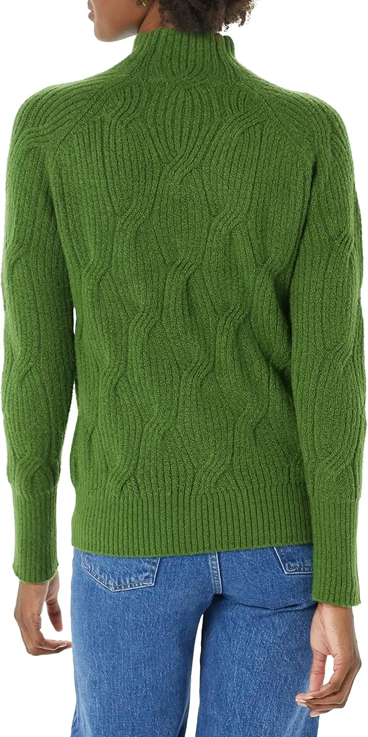 Amazon Essentials Women's Winter Sweater, Soft Touch Funnel Neck Cable Knit