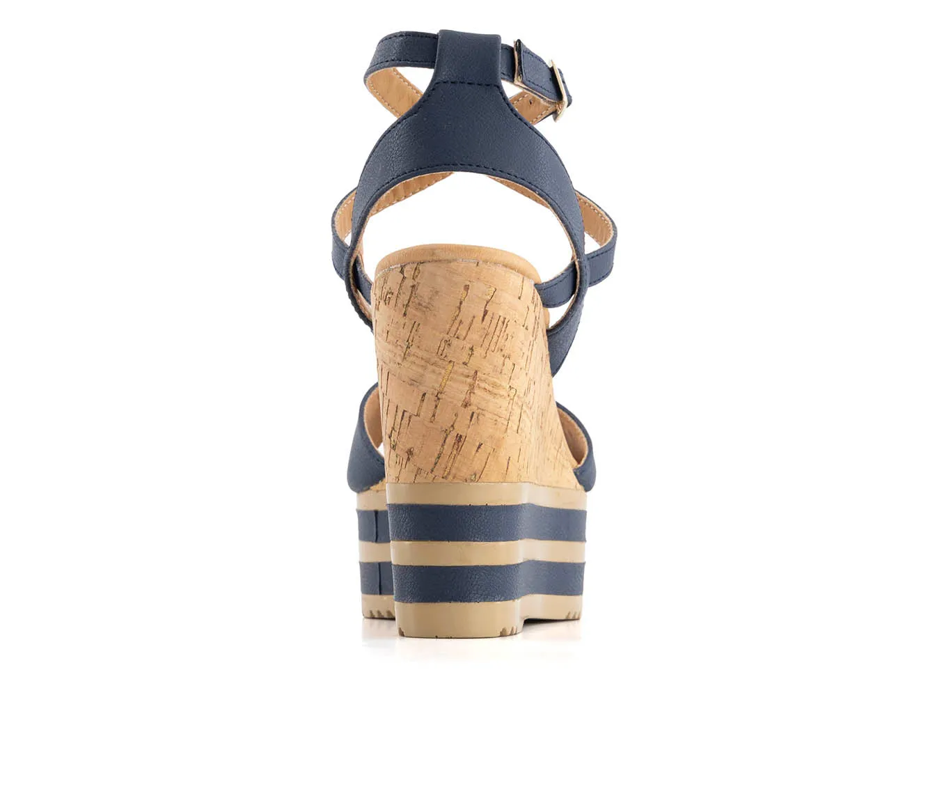 Andrea Women's Wedge Heel Ankle Strap Platform Sandals 68053