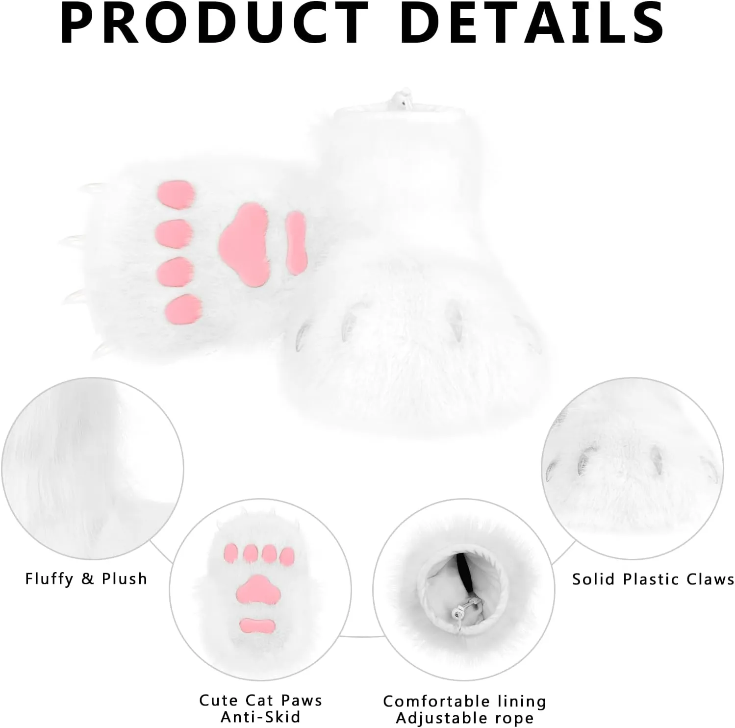 Animal Fuzzy Slippers Bear Cat Wolf Dog Fox Fursuit Feet Paw Claw Shoes Furry Boots Costume Accessories for Adult Kids