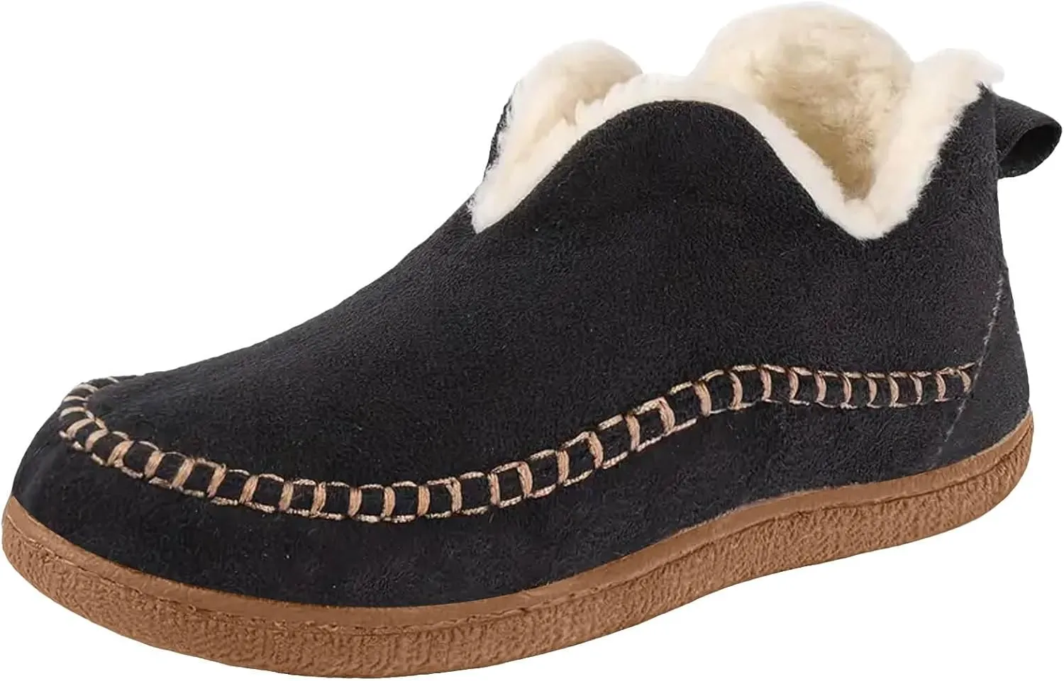 Ankle Boots for Women, Moccasin Booties Shoes With Cozy Memory Foam Winter Warm Fuzzy Indoor Outdoor House Shoes