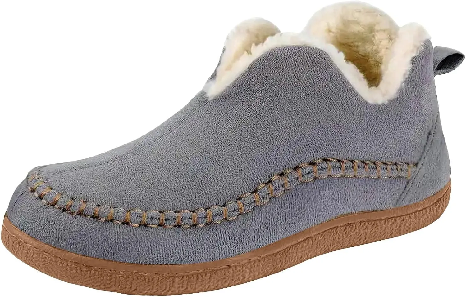 Ankle Boots for Women, Moccasin Booties Shoes With Cozy Memory Foam Winter Warm Fuzzy Indoor Outdoor House Shoes
