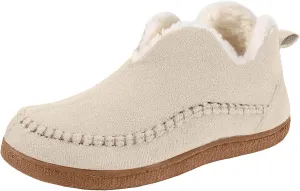 Ankle Boots for Women, Moccasin Booties Shoes With Cozy Memory Foam Winter Warm Fuzzy Indoor Outdoor House Shoes