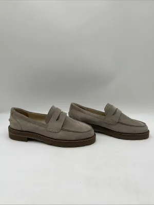 Anne Klein EVERLY Gray Fabric Slip On Moc Toe Penny Loafers Women’s Size 8M - Very Good