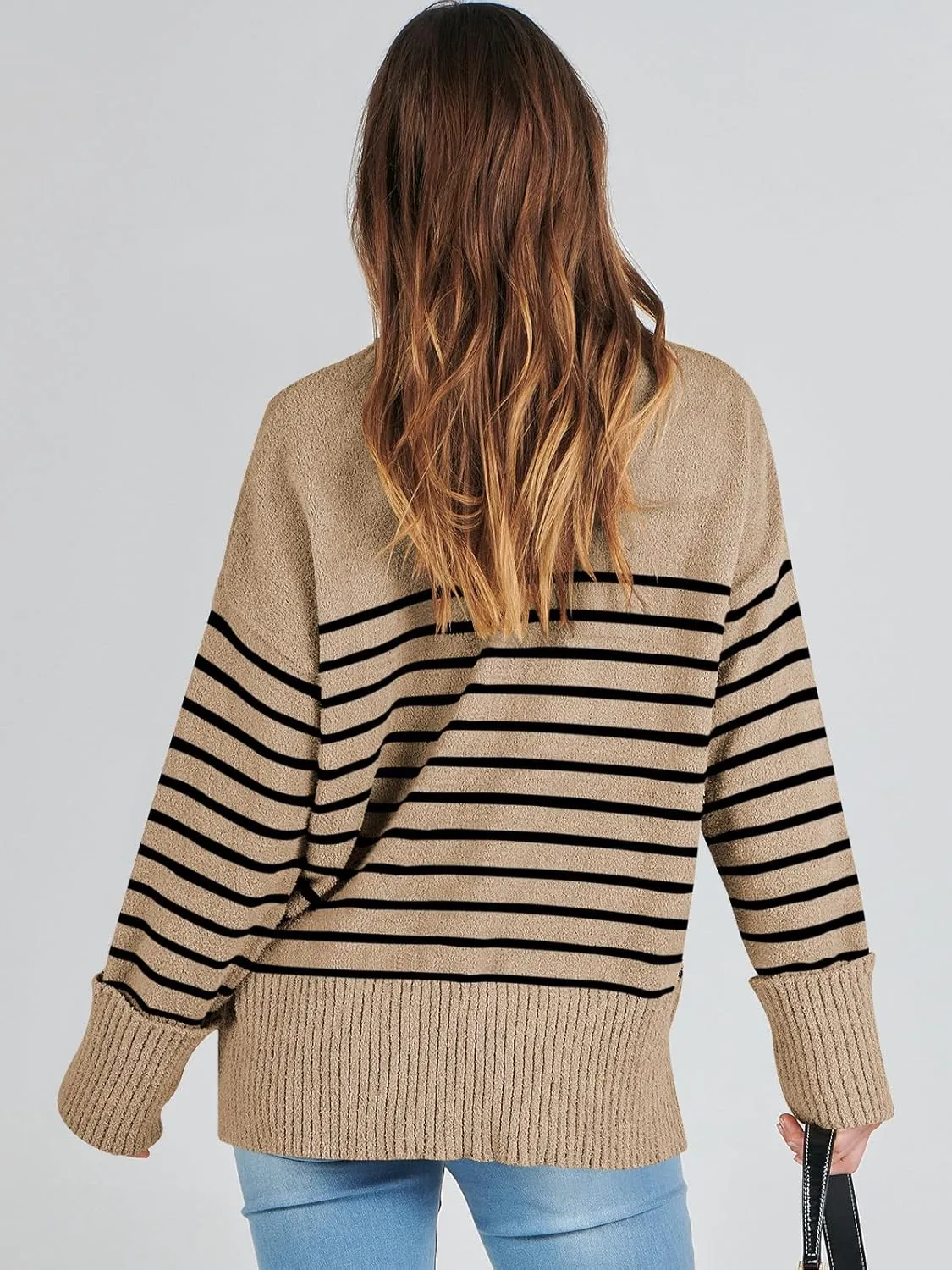 ANRABESS Women's Oversized Crewneck Long Sleeve Fuzzy Knit Casual Chunky Warm 2025 Fall Pullover Sweaters Top Trendy Outfits