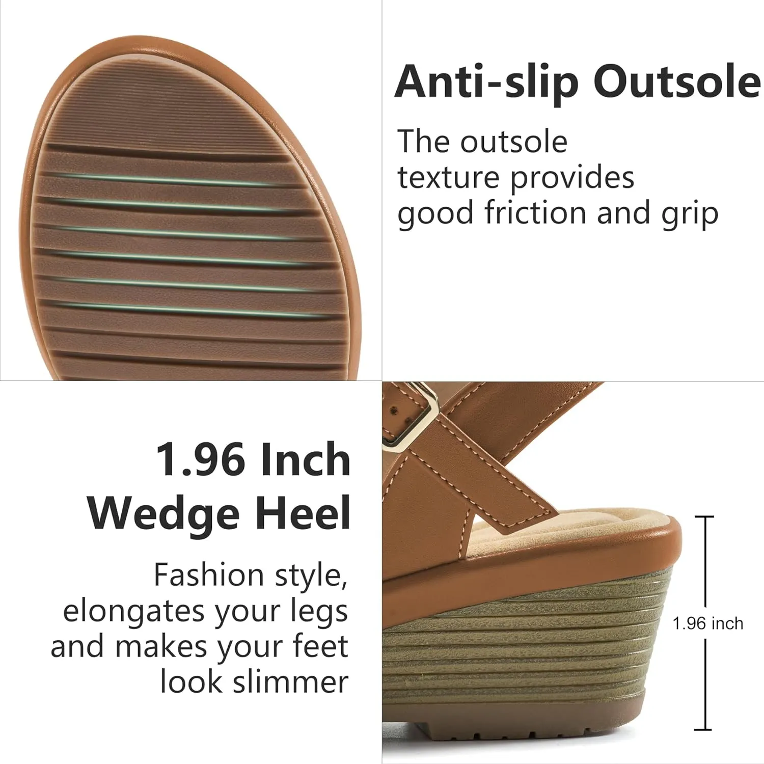 Aomigoct Dressy Womens Wedge Sandals: Comfortable Platform Work Sandals for Women 2025 - Casual Walking Wedding Shoes