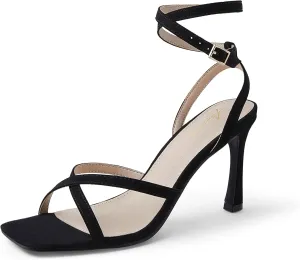 Arromic High Stilettos Heeled Sandals for Women Strappy Square Toe Heel Open Toe Heels Dressy Wedding Shoes Pumps Sandals
