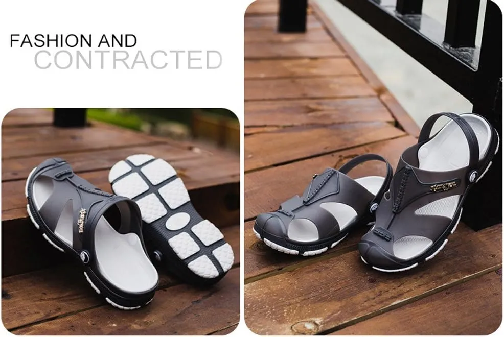 Asifn Sport Outdoors Men Shoes Garden Clogs Sandals Beach Breathable Summer Lightweight Resistant Perforated Walking