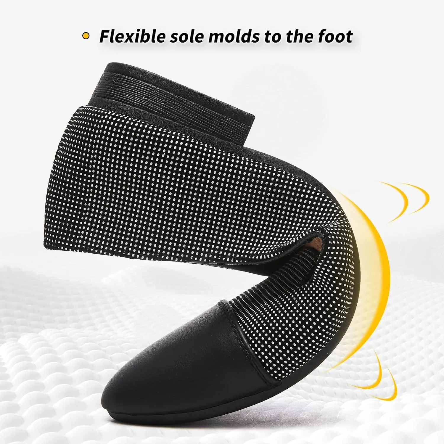 BABUDOG Womens Flats with Synthetic Leather,Classic Black and White Flats Shoes,Dress Shoes for Women
