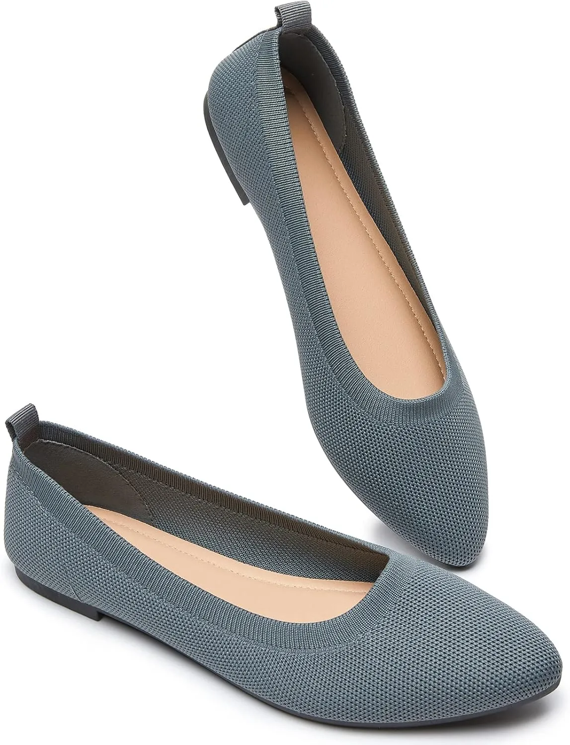 BABUDOG Women's Mesh Flats Shoes Pointed-Toe Dress Shoes Black Flats Shoes Comfortable Memory Foam Flats Shoes