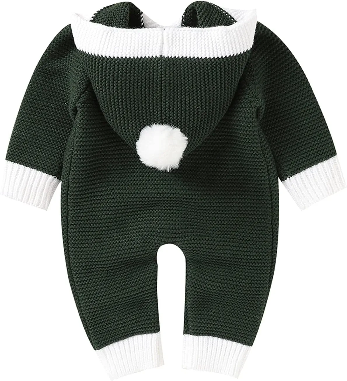Baby Boys Girls Christmas Clothes Newborn Hooded Sweater Knit Romper Long Sleeve Knit Jumpsuit Sweater Xmas Clothing