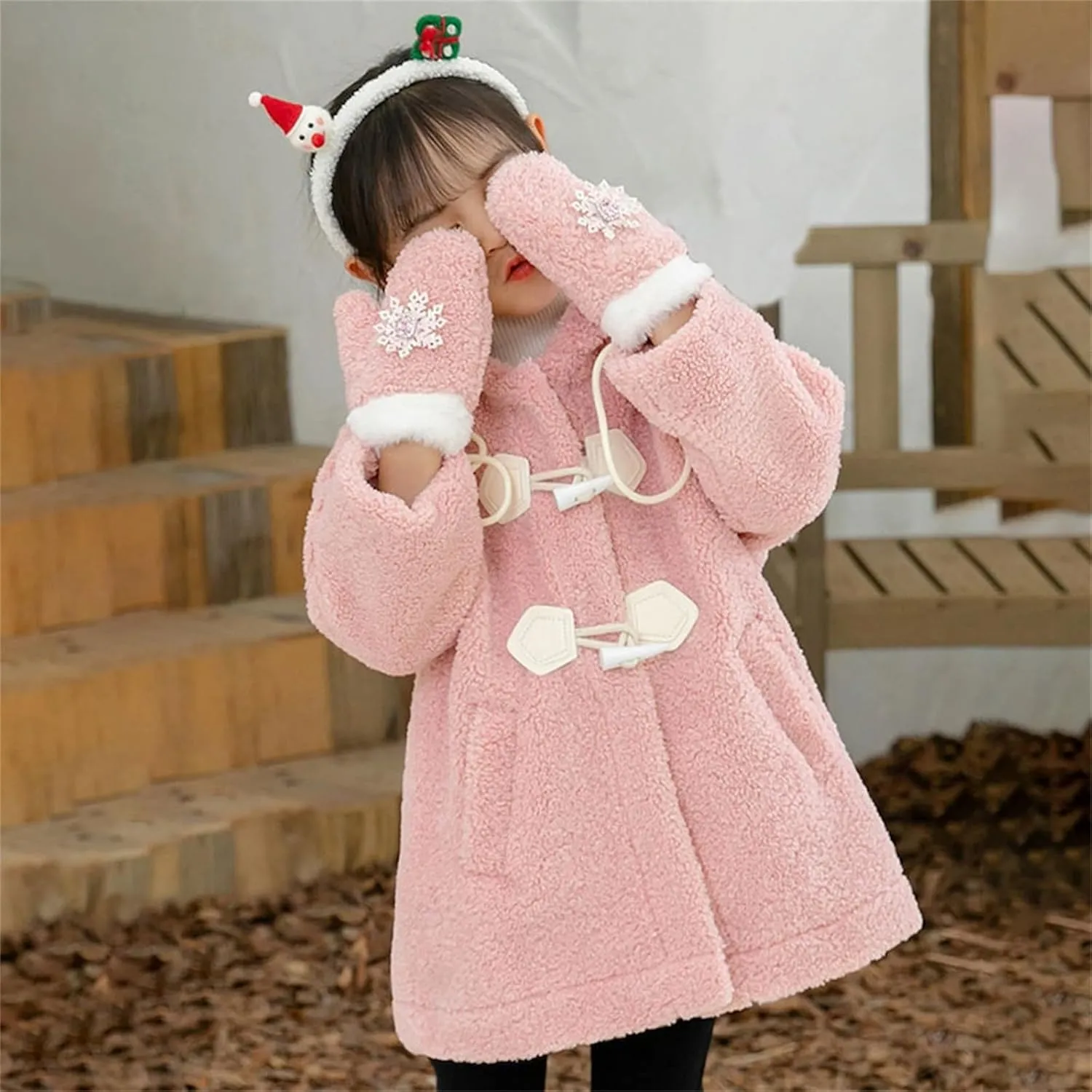 Baby Girl's Toddler Kids Fall Winter Coat Jacket Outerwear Ears Hood Hoodie Warm Casual Festival Christmas Outfits