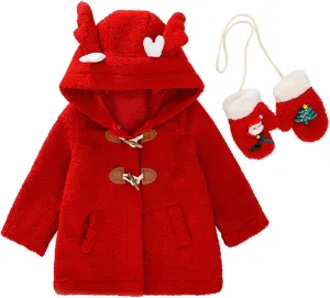 Baby Girl's Toddler Kids Fall Winter Coat Jacket Outerwear Ears Hood Hoodie Warm Winter Jackets Sweatshirt Coats