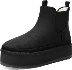 Bacia Platform Boots for Women Lightweight Suede Snow Boots Fur Interior Non-slip Outdoor Winter Boots Ankle Platform Mini Boots