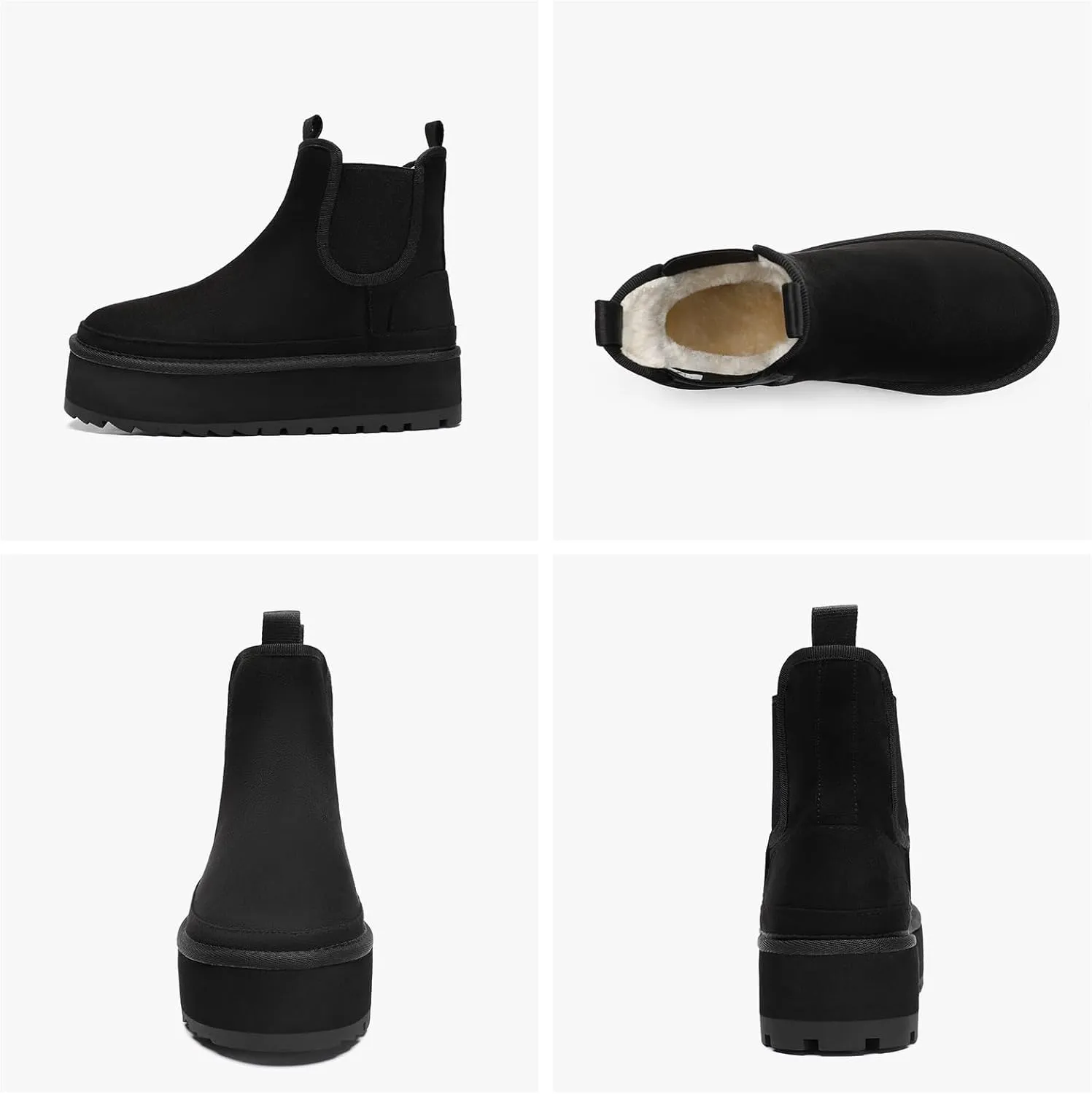 Bacia Platform Boots for Women Lightweight Suede Snow Boots Fur Interior Non-slip Outdoor Winter Boots Ankle Platform Mini Boots