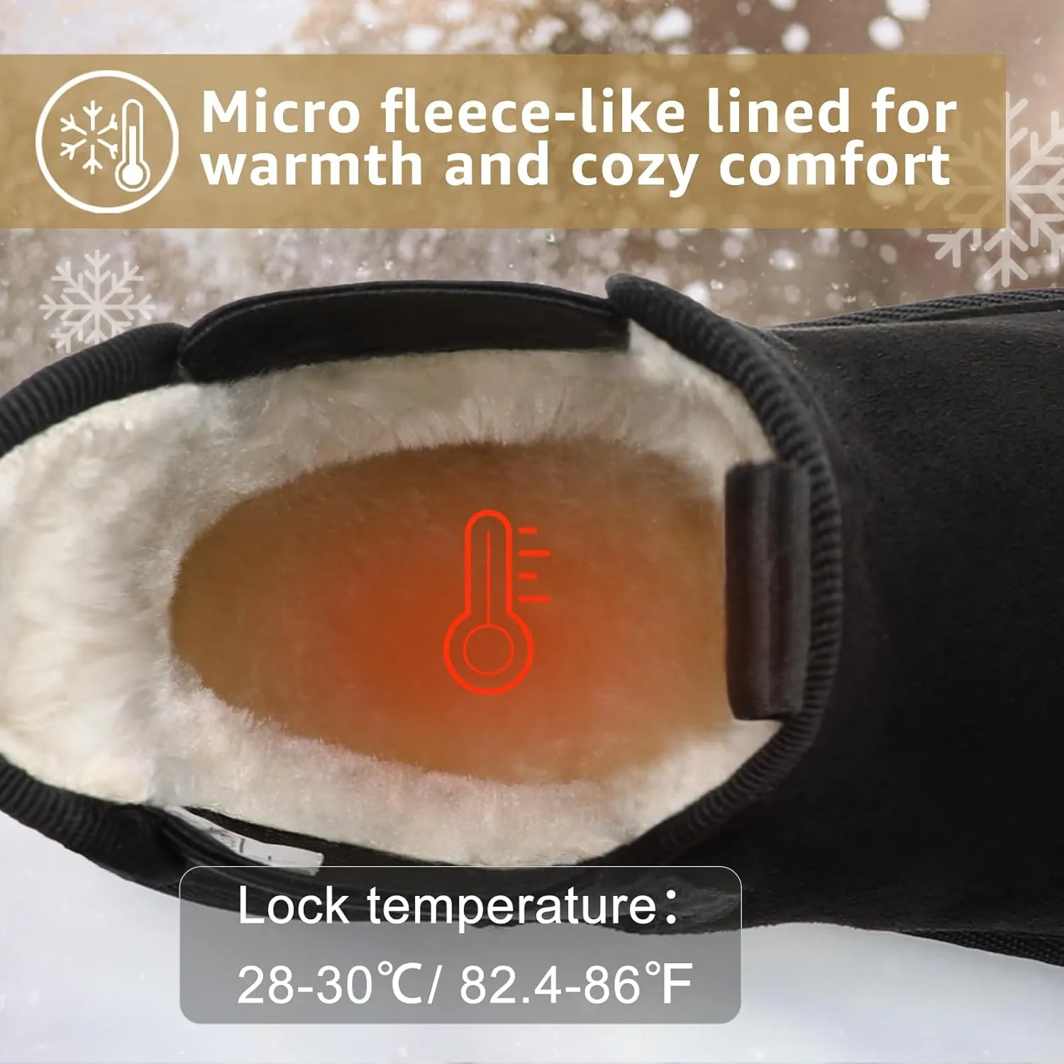 Bacia Platform Boots for Women Lightweight Suede Snow Boots Fur Interior Non-slip Outdoor Winter Boots Ankle Platform Mini Boots