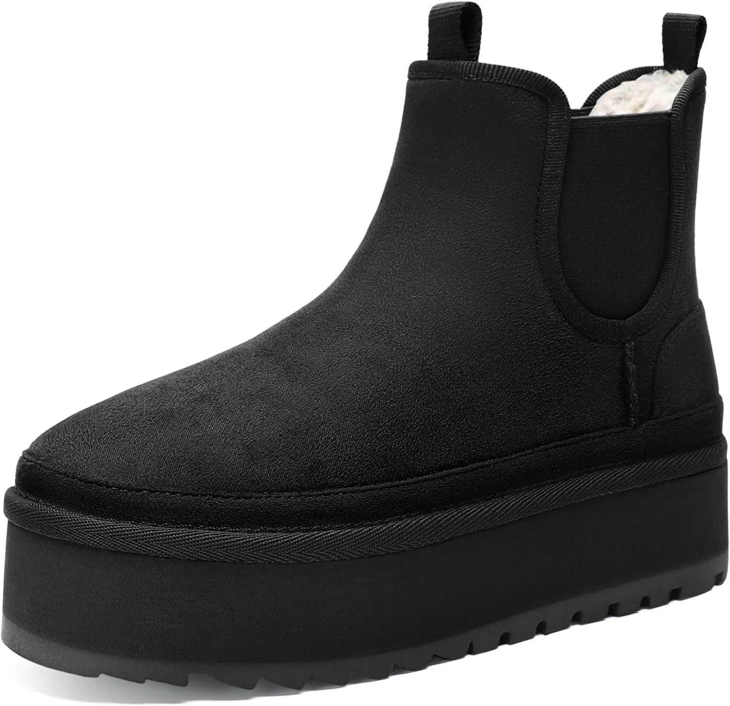Bacia Platform Boots for Women Lightweight Suede Snow Boots Fur Interior Non-slip Outdoor Winter Boots Ankle Platform Mini Boots