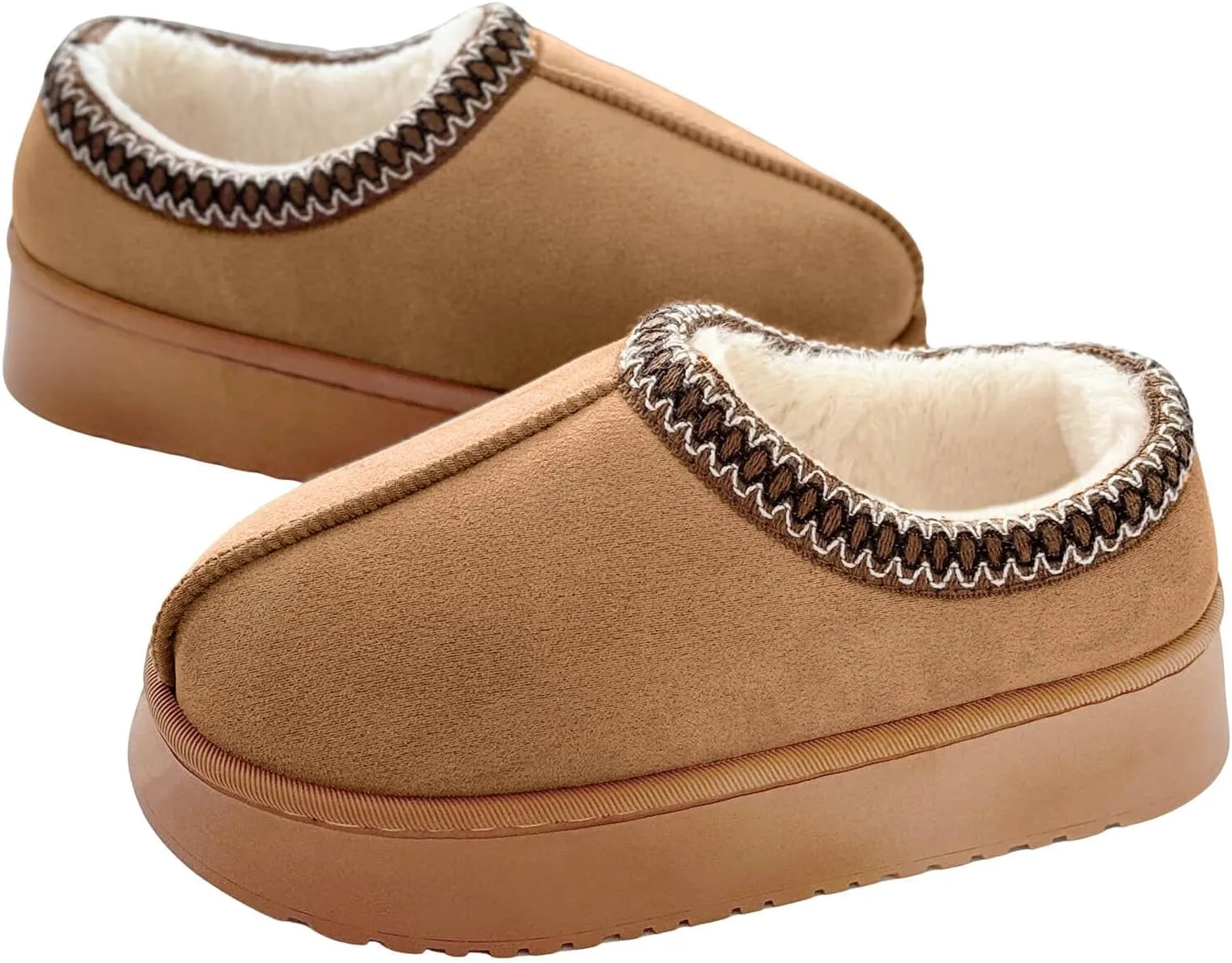 baobeijiadao Womens Platform Slippers Mini Boots Warm Fuzzy Cozy House Slippers Slip On Anti-Slip Winter Shoes for Women Indoor Outdoor