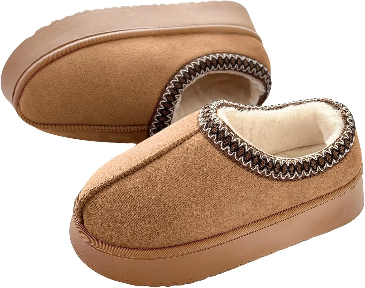 baobeijiadao Womens Platform Slippers Mini Boots Warm Fuzzy Cozy House Slippers Slip On Anti-Slip Winter Shoes for Women Indoor Outdoor