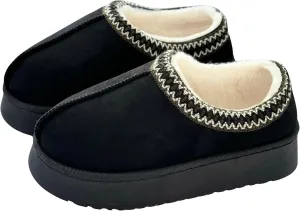 baobeijiadao Womens Platform Slippers Mini Boots Warm Fuzzy Cozy House Slippers Slip On Anti-Slip Winter Shoes for Women Indoor Outdoor