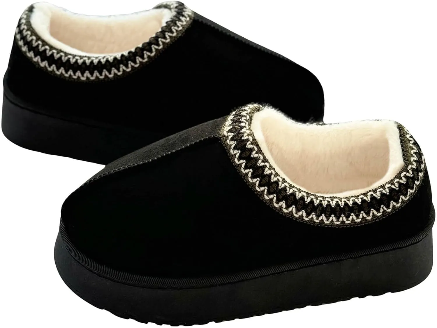 baobeijiadao Womens Platform Slippers Mini Boots Warm Fuzzy Cozy House Slippers Slip On Anti-Slip Winter Shoes for Women Indoor Outdoor