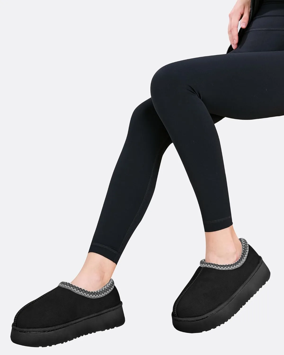 baobeijiadao Womens Platform Slippers Mini Boots Warm Fuzzy Cozy House Slippers Slip On Anti-Slip Winter Shoes for Women Indoor Outdoor