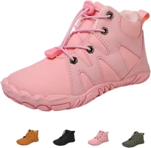 Barefoot Shoes Kids Waterproof, Kids Hiking Shoes,Boys Girls Anti-Slip Waterproof Minimalist High Top Snow Boots