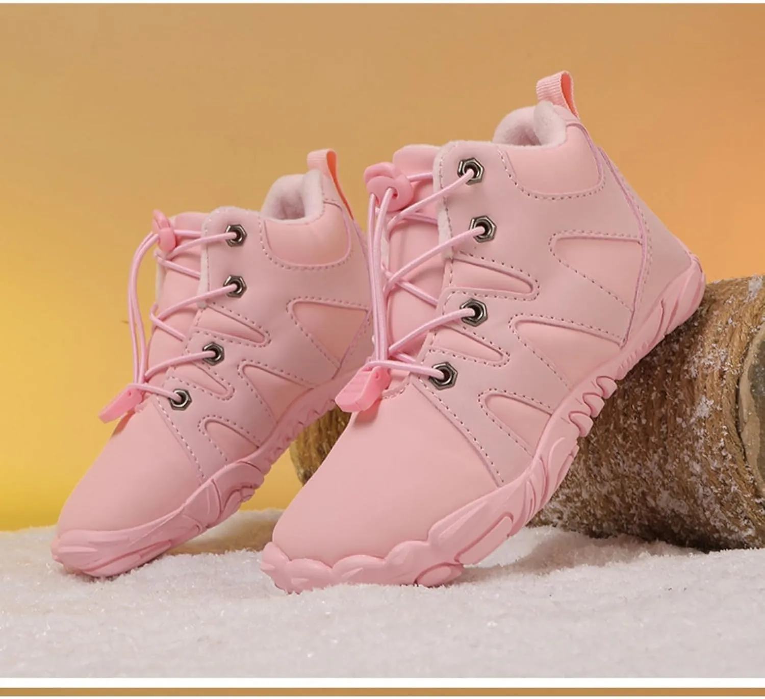 Barefoot Shoes Kids Waterproof, Kids Hiking Shoes,Boys Girls Anti-Slip Waterproof Minimalist High Top Snow Boots