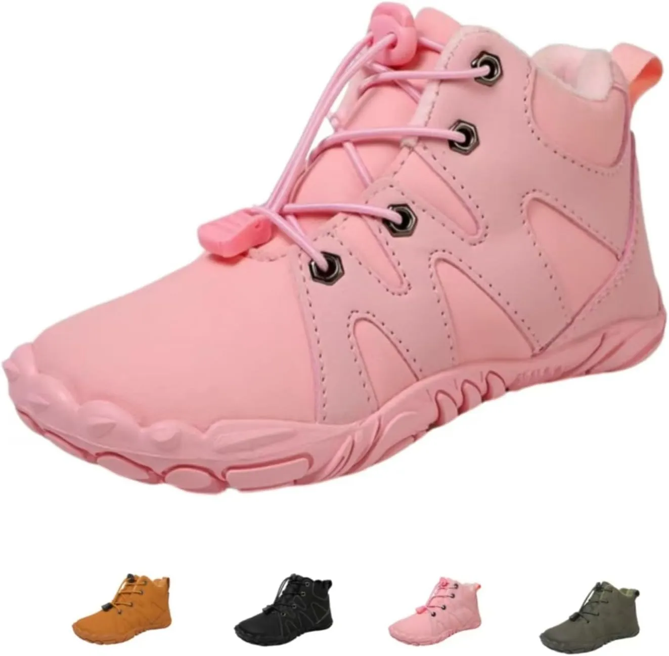 Barefoot Shoes Kids Waterproof, Kids Hiking Shoes,Boys Girls Anti-Slip Waterproof Minimalist High Top Snow Boots
