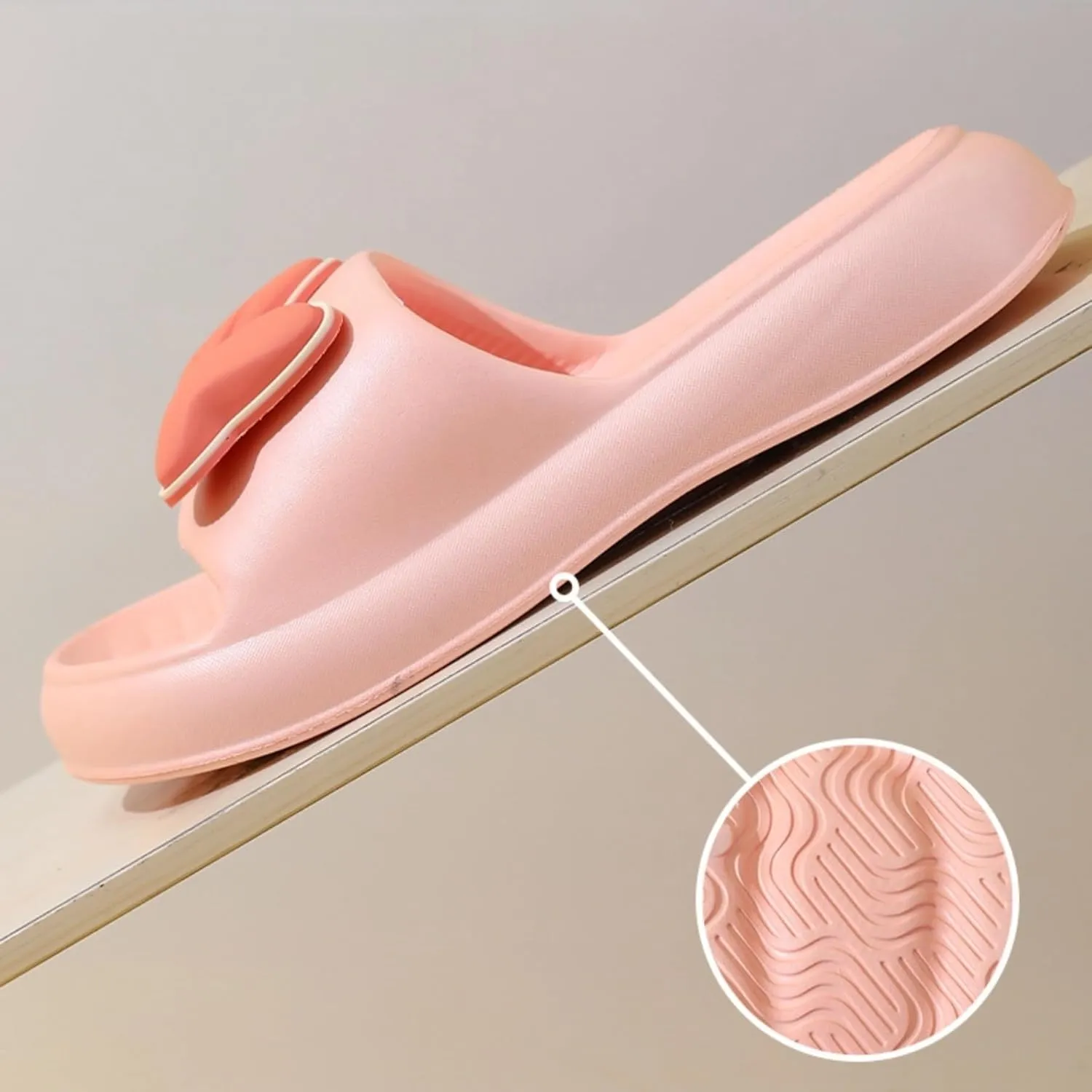Beach Sandals Bow Tie Slides Slippers for Women Summer Sandals Non Slip Fashion Shower Slippers with Bows Open Toe Slides Thick Sole Home Shoes Bathroom Slippers