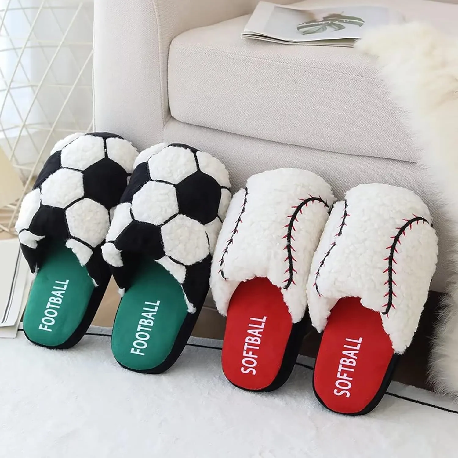 Beach Slippers for Women Summer Baseball Parent Child Slippers Cute Indoor Non Slip Slippers