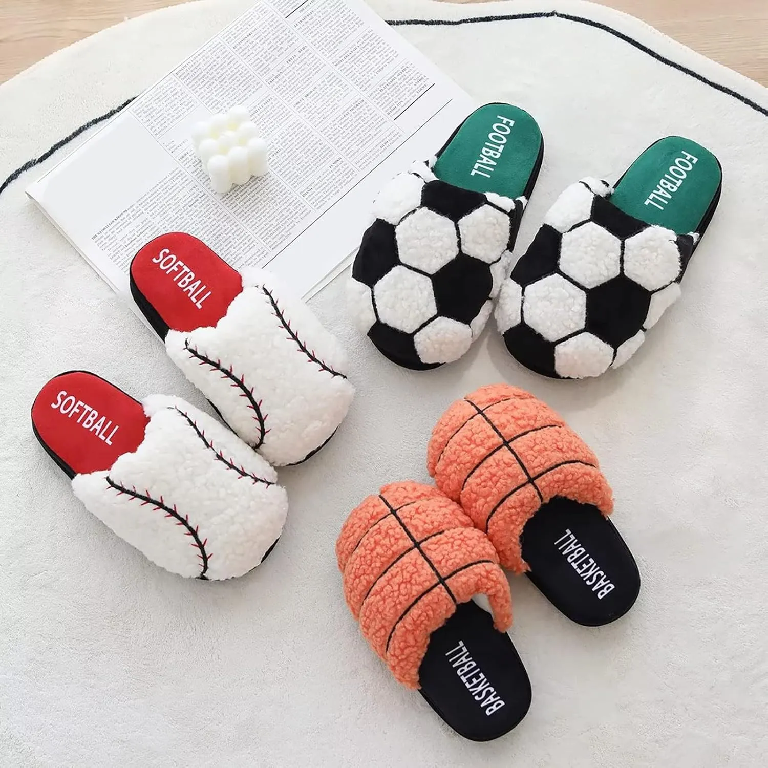 Beach Slippers for Women Summer Baseball Parent Child Slippers Cute Indoor Non Slip Slippers