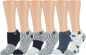 BEARPAW Ladies 6 Pair Pack Cozy Super Soft Warm Lounge Socks Multi Color Patterned Ankle and Low Cut Packs